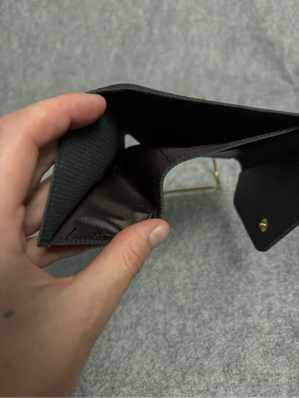 Black Trifold Wallet ID Window Coin Pocket Card Holder
